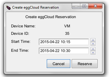 Select start and end time for the Eggplant Automation Cloud Reservation