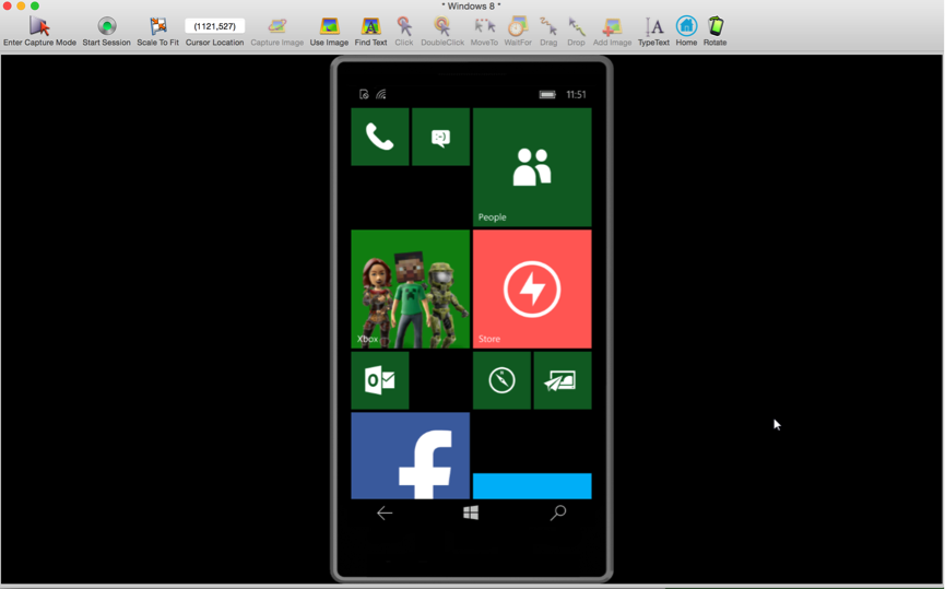 Windows phone displaying in eggPlant Functional via Microsoft Project My Screen