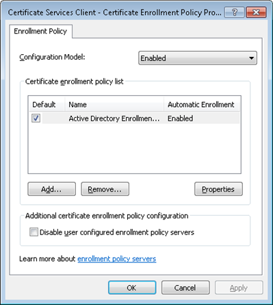 Certificate Services Enrollment Policy