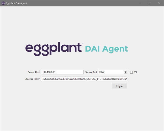 Eggplant AI Agent Main screen