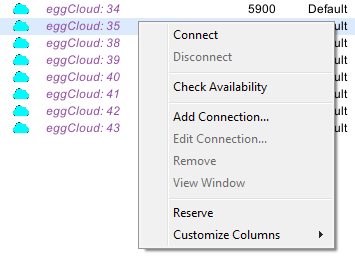 Choose an Eggplant Automation Cloud SUT to Reserve from the Connection List