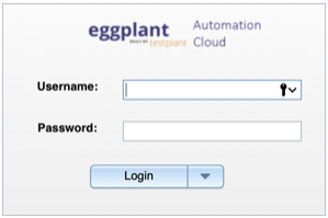 The Login Screen for Eggplant Automation Cloud