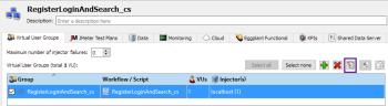 Virtual User Groups in the Test View in Eggplant Performance Studio