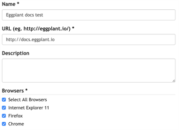 Creating a new Job Template in Eggplant Web Performance Analyzer