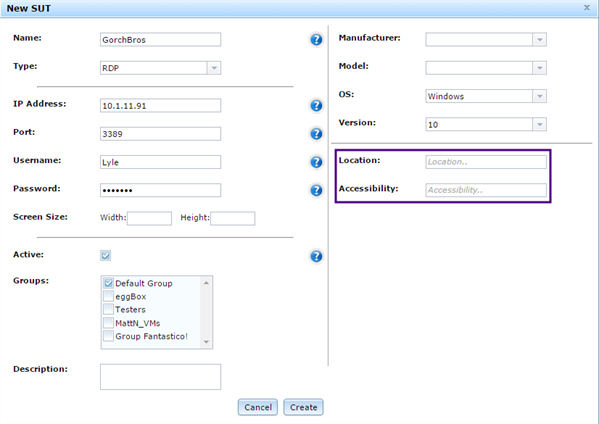 Adding a new SUT in Eggplant Automation Cloud with SUT Tags defined