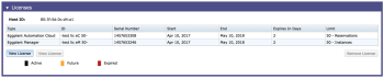 Licenses panel in Eggplant Manager System Preferences