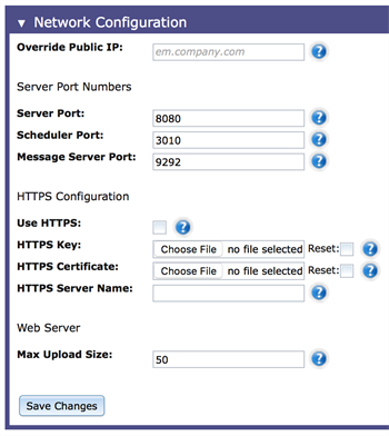 The Network Configuration panel in Eggplant Manager System Preferences