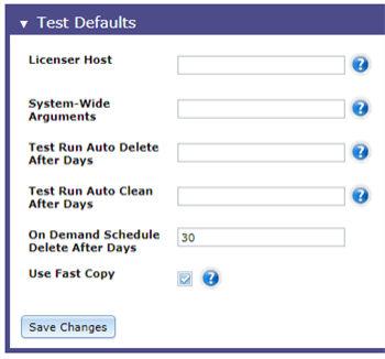 Test Defaults panel in Eggplant Manager System Preferences