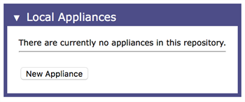 The Local Appliances pane in Eggplant Manager with no available appliances