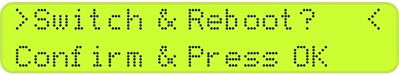 Eggplant Network lets you confirm the switch modes and reboot option