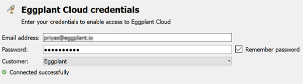 Eggplant Cloud Credentials