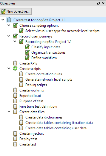 The Objectives tree in [General.EpP] [General.Studio]provides step-by-step test creation