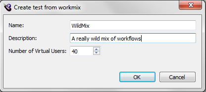The Create test from workmix dialog box in[General.EpP%] [General.Studio%]