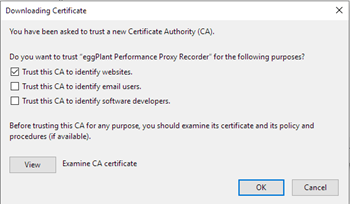 Firefox Download Certificate window