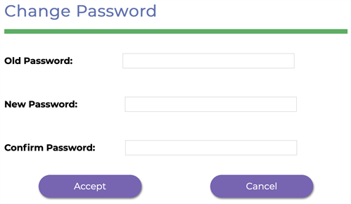 The Change Password pop-up window in Greenhouse