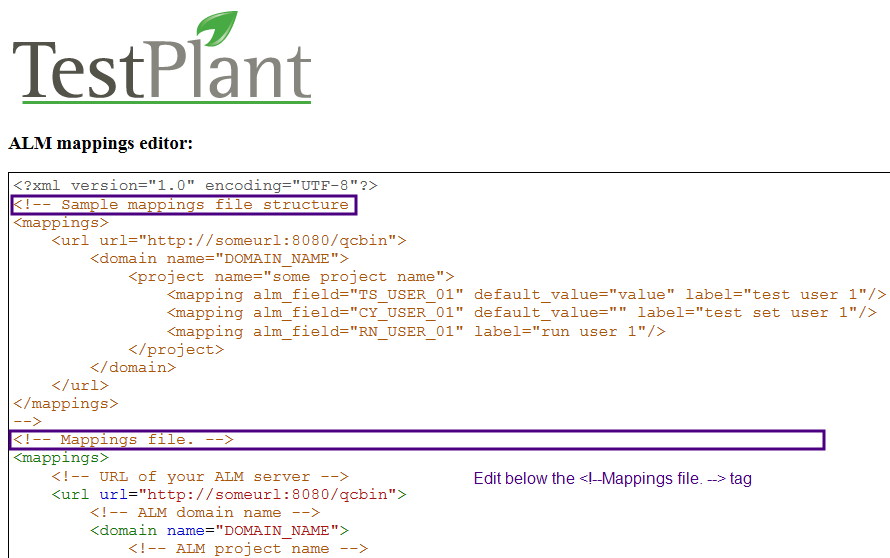 Eggplant Integrations for HP ALM Mappings Editor