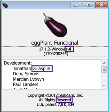 About Eggplant Functionall panel at 125% magnification in Windows 7