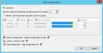 Adding virtual users (VUs) while a test is running in Eggplant Performance Test Controller