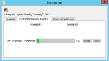 Control file transfer during test start up in Eggplant Performance Test Controller