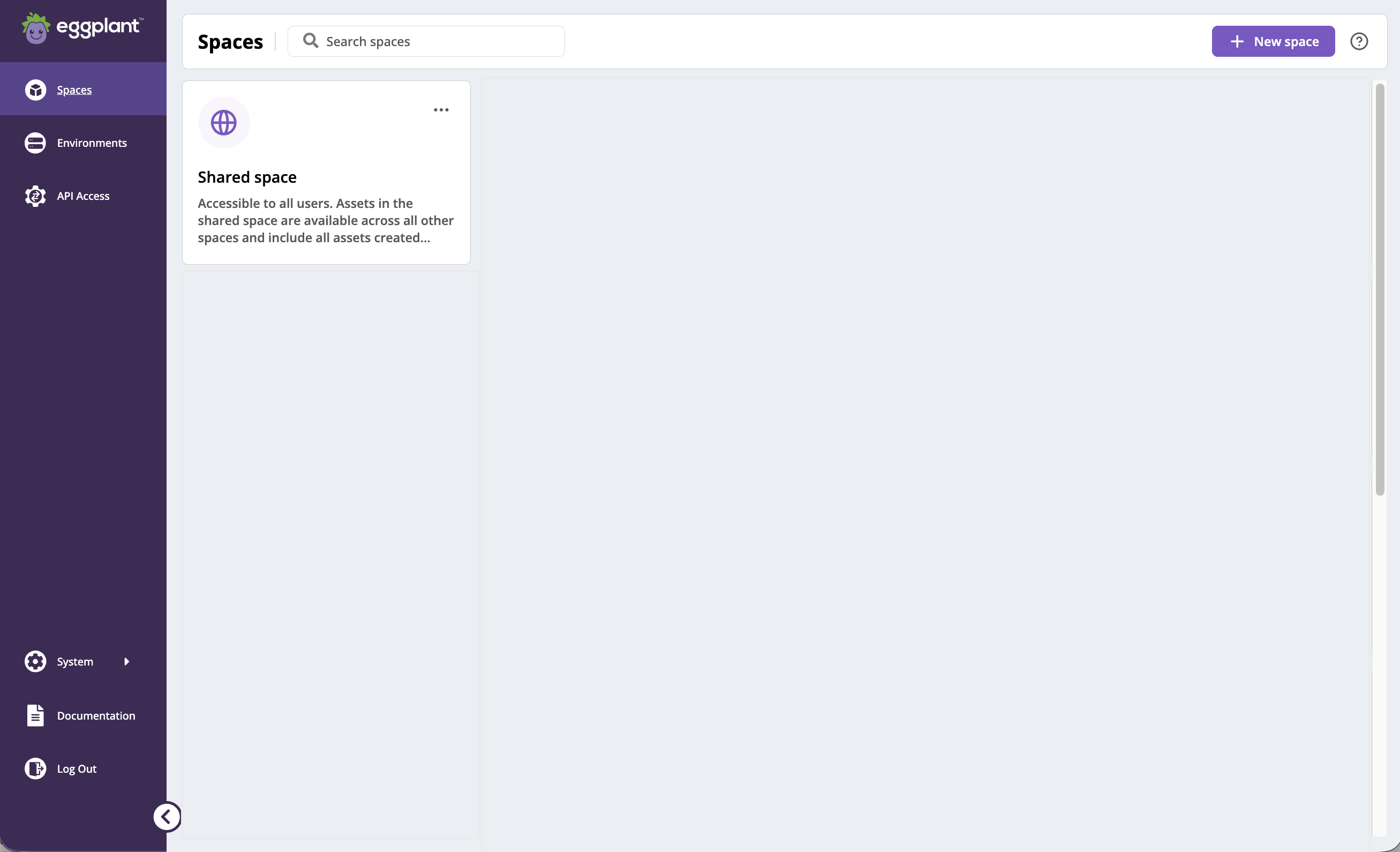 The DAI Spaces page showing just the **Shared space**