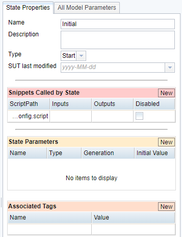 The State Properties tab lets you adjust properties for states in your model
