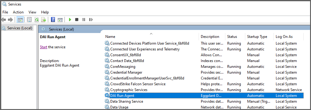 DAI Run Agent Windows Service