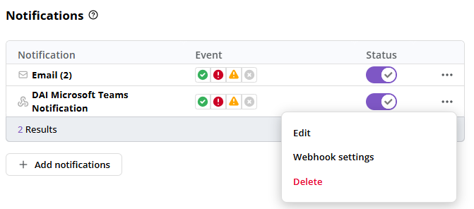 Manage notifications