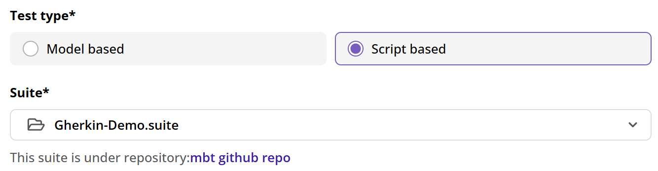 Selected suite under Git repository