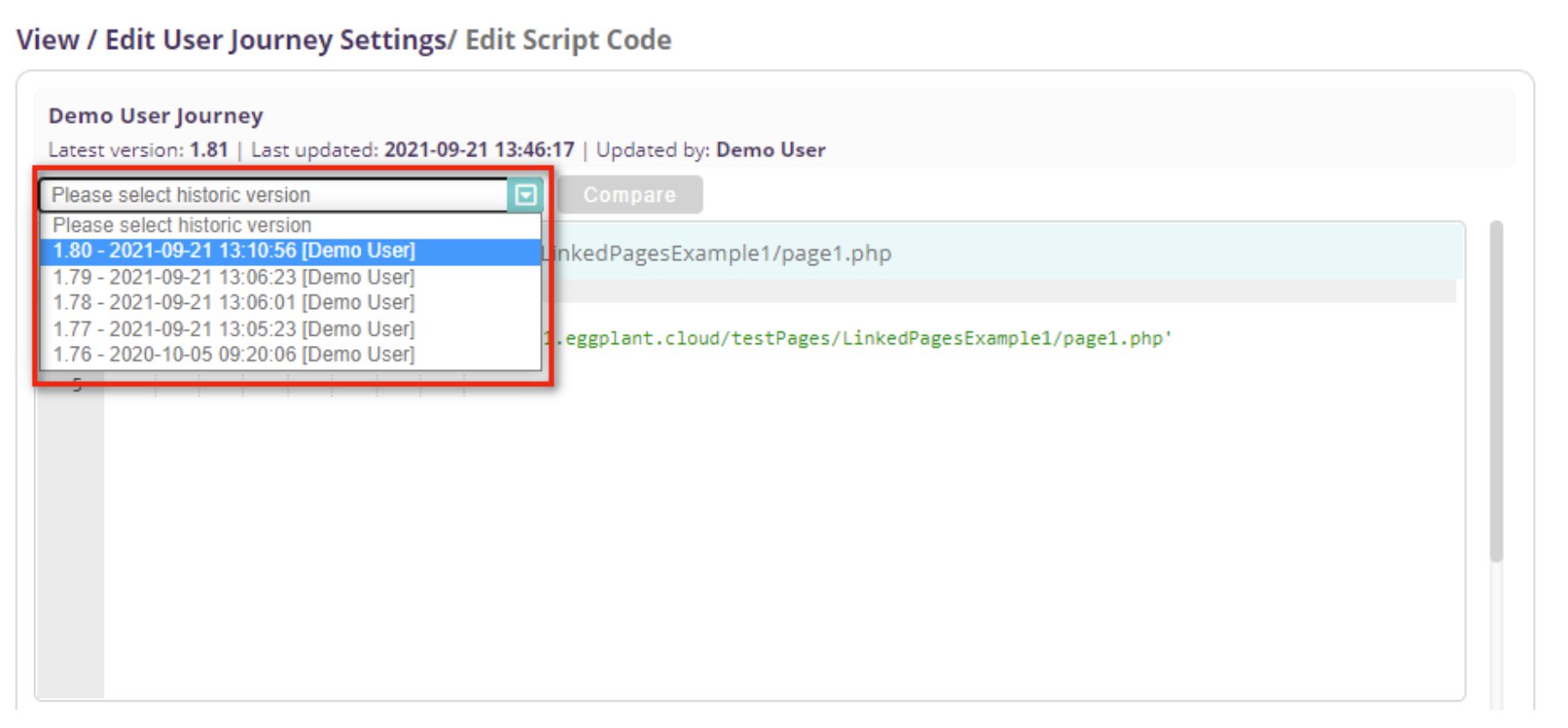 Version History of the Script