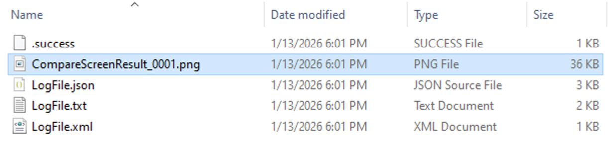 The save location of the CompareScreenResult_####.png image will be in the Results folder.