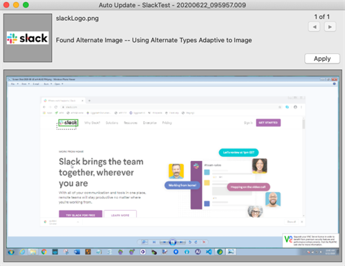 The Auto Update Panel, displaying an instance of a modified image search following a completed script run