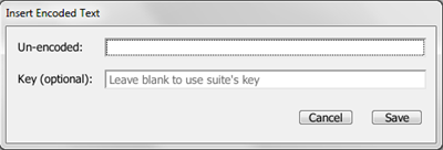 The Insert Encoded Text dialog box in Eggplant Functional