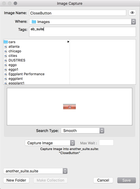 Step 1 of Eggplant Functional Image Collection process