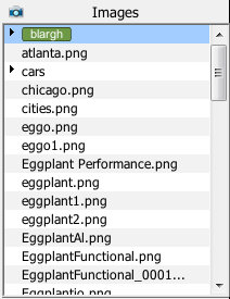 The Images pane in Eggplant Functional