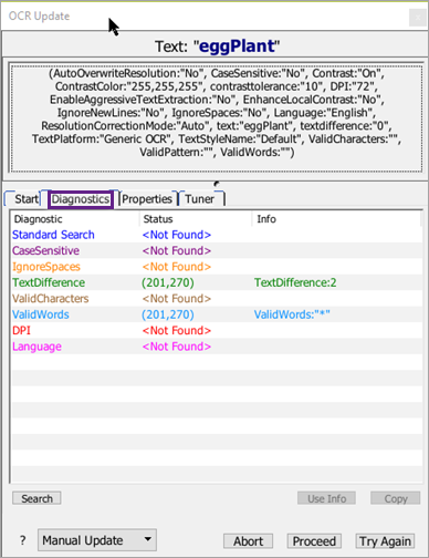 The Diagnostics Tab