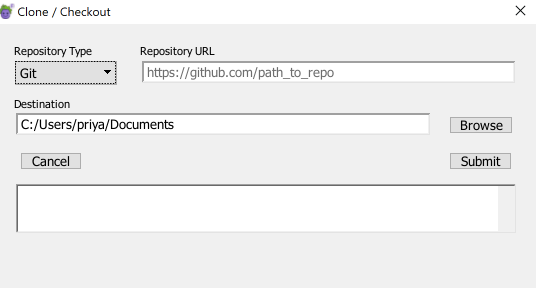 The SCM Checkout window in Eggplant Functional