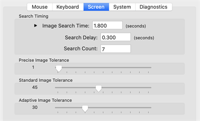 The Screen settings tab in Eggplant Functional Run Preferences