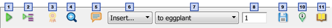 The Eggplant Functional Script Editor toolbar