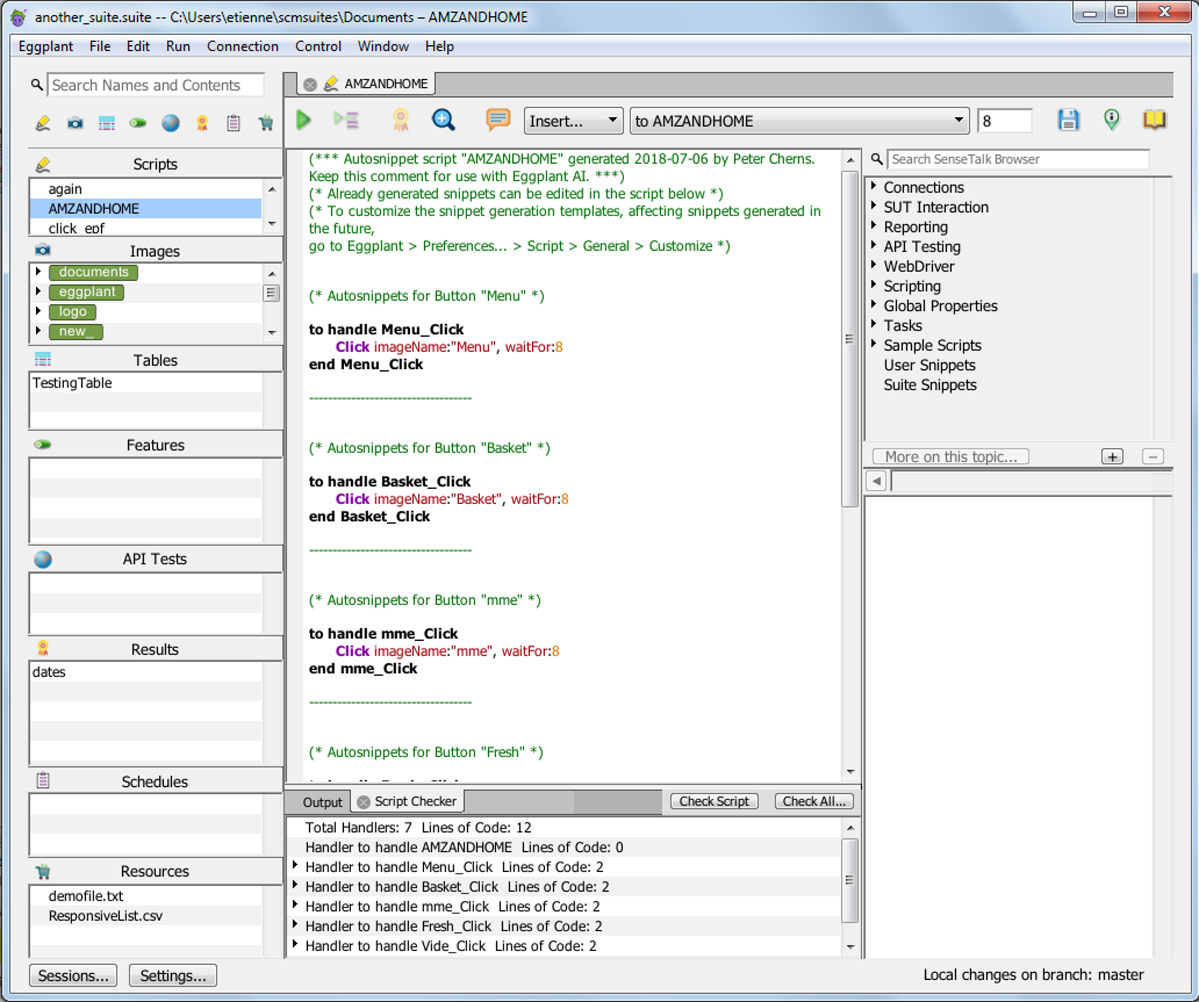 The Eggplant Functional Script Editor