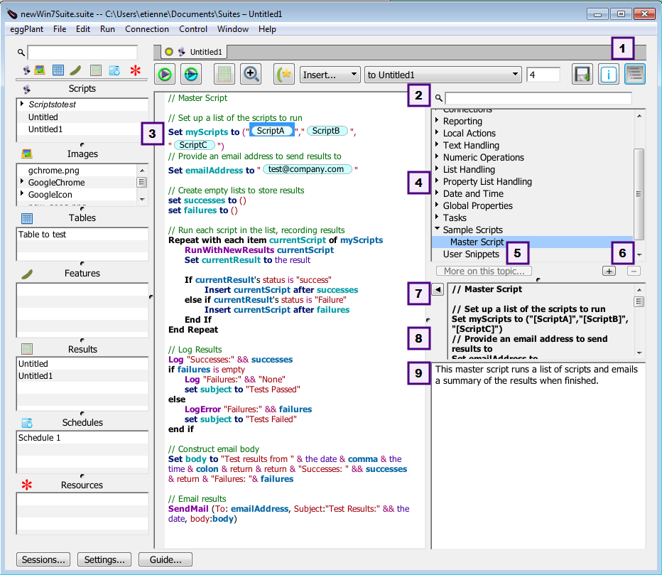 The SenseTalk Browser with the PrimaryScript topic selected