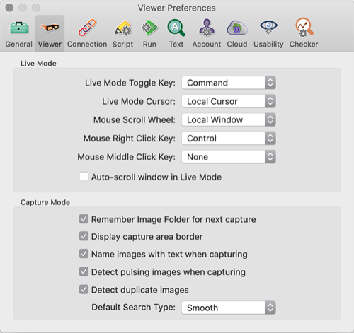 The Viewer Preferences tab in Eggplant Functional