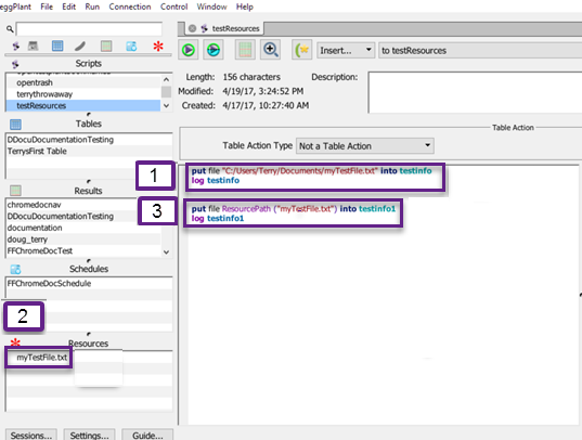 The Eggplant Functional Resources pane