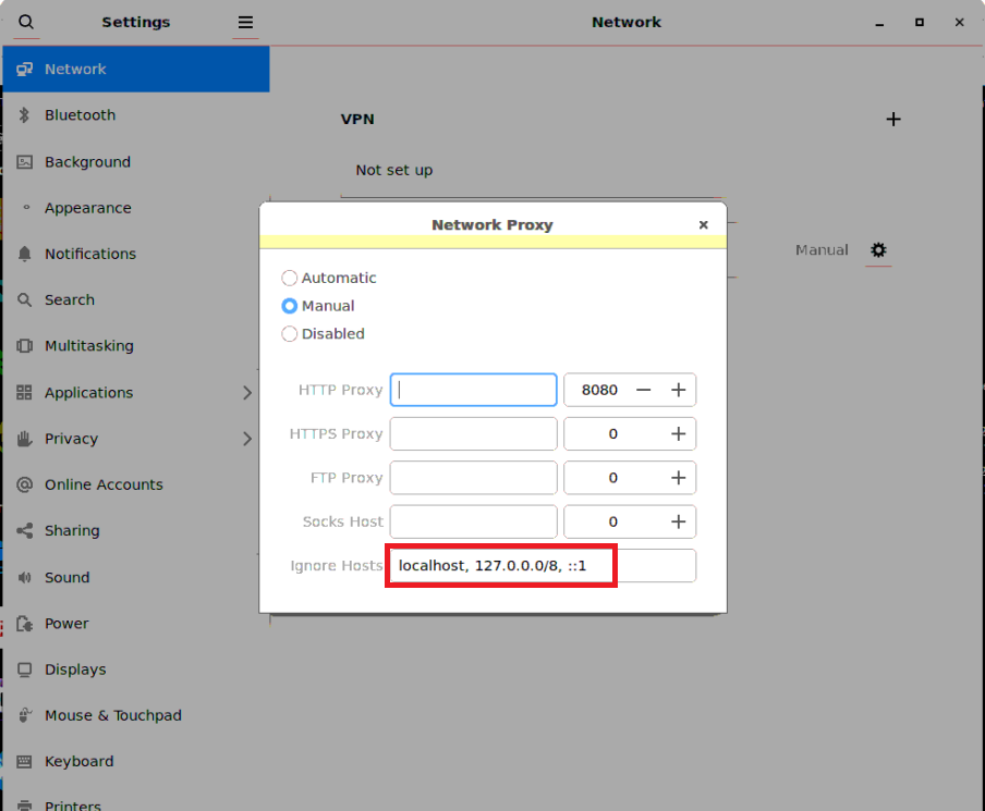 Ubuntu proxy configuration example settings