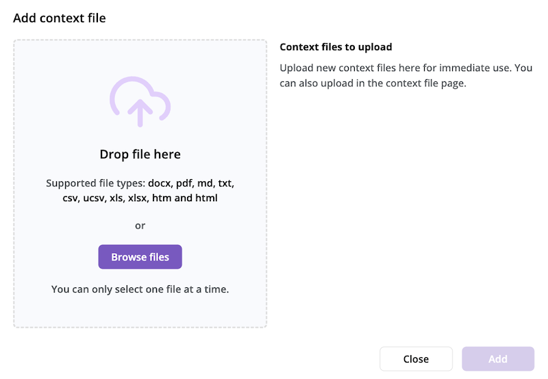 Add context file panel