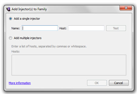 Add Injectors dialog box