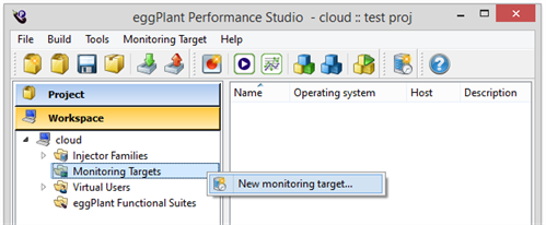 Add a monitoring target in Eggplant Performance