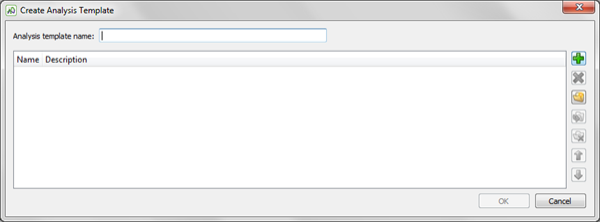The Create Analysis Template dialog box