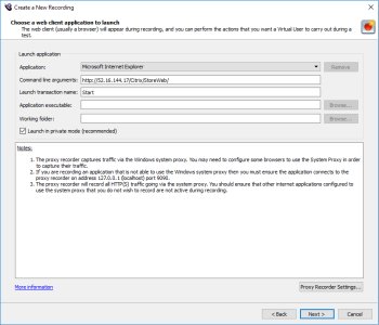 Choosing a web client application to launch