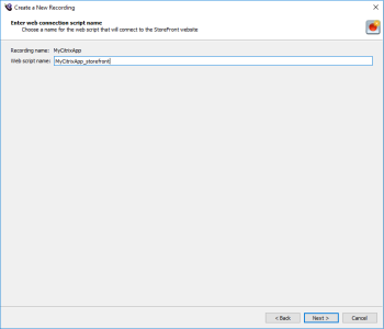 The Citrix Storefront Recording page