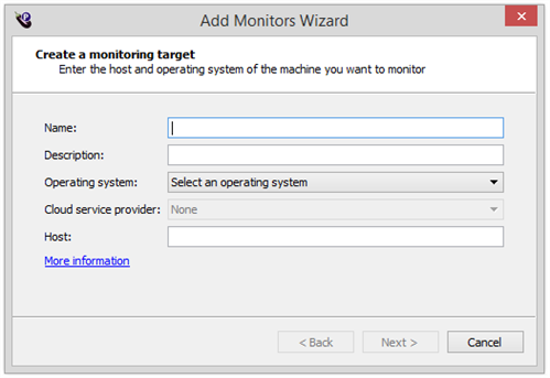 Add Monitors wizard in Eggplant Performance